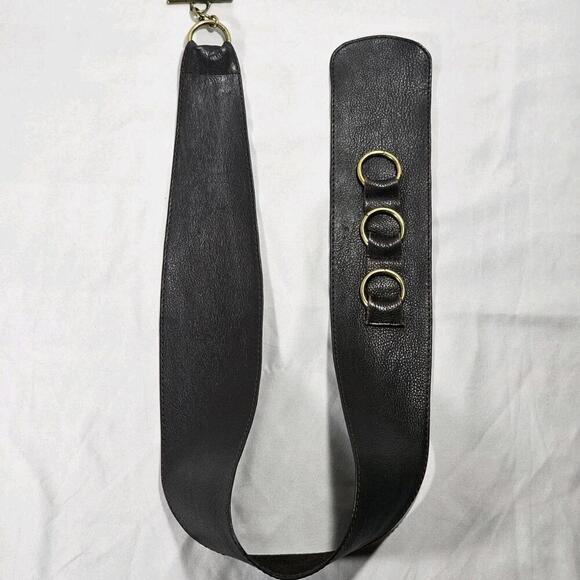 Vintage Genuine Leather Nine West Triple O-ring Keeper Belt Womens Size Small - Picture 1 of 10